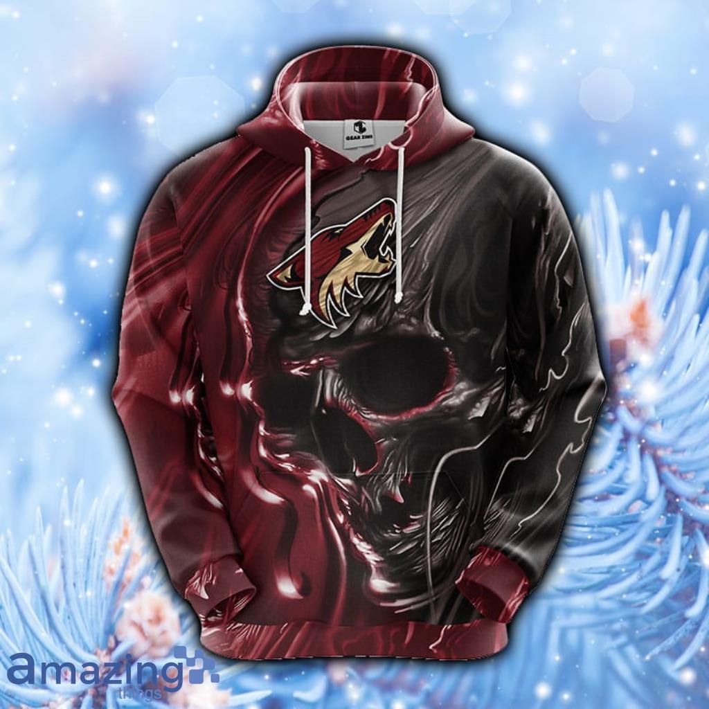 NHL Phoenix Coyotes Skull Red Hoodie, Zip Hoodie 3D All Over Print Meticulous Seams For Fans image NHL Phoenix Coyotes Skull Red Hoodie, Zip Hoodie 3D All Over Print Meticulous Seams For Fans Product Photo 1