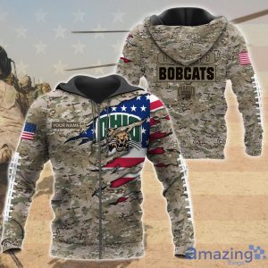 Ohio Bobcats Custom Name T-Shirt Hoodie Sweatshirt Flag And Camo Pattern Father's Day Gift Perfect Gift For Sport Fans Product Photo 4