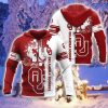 Oklahoma Sooners Custom Name 3D Hoodie Heartbeat Pattern For Fans