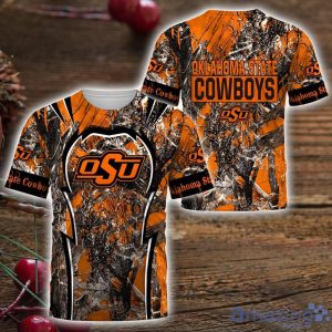 Oklahoma State Cowboys Camo Hunting 3D All Over Printed T-Shirt Hoodie Sweatshirt For Big Fans Product Photo 3