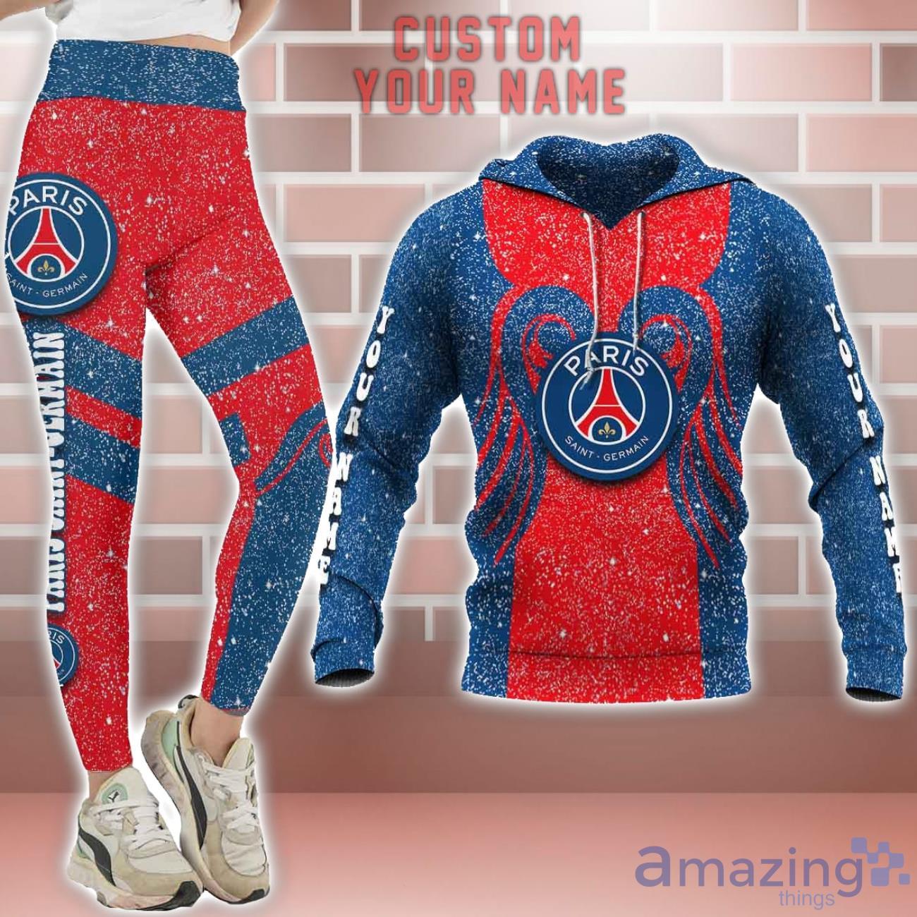 Paris Saint Germain Personalized Name 3D Hoodie And Leggings Set For Women image Paris Saint-Germain Personalized Name 3D Hoodie And Leggings Set For Women Product Photo 1