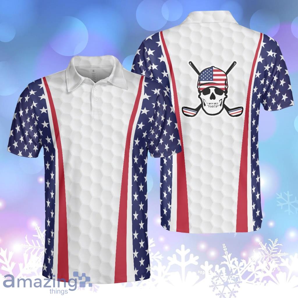 Patriotic Golf Texture Usa Golf American Flag Personalized Polo Shirt image Patriotic Golf Texture Usa Golf American Flag Personalized Polo Shirt Product Photo 1
