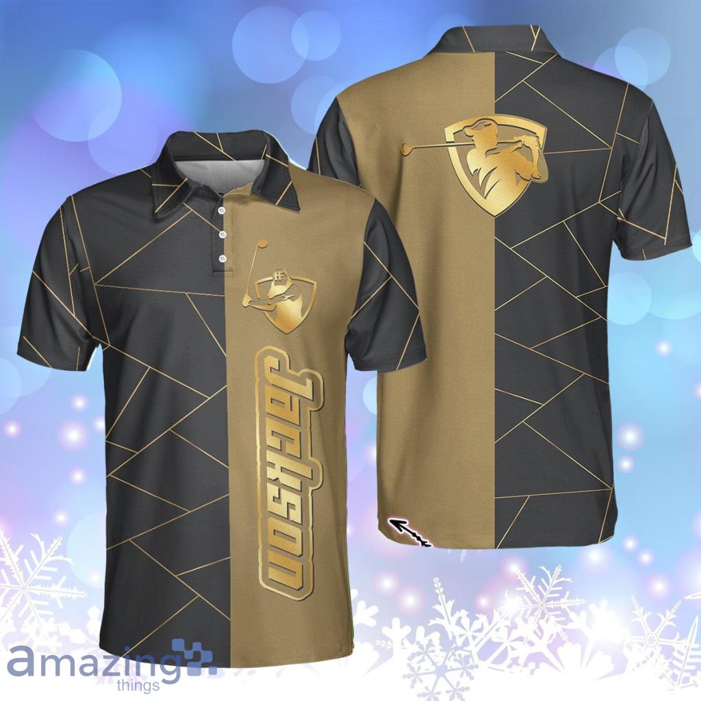 Personalized Golden Lines Golf Personalized Luxury Personalized Polo Shirt image Personalized Golden Lines Golf Personalized Luxury Personalized Polo Shirt Product Photo 1