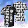 Personalized Golfaholic Personalized Black And White Argyle Pattern Personalized Polo Shirt