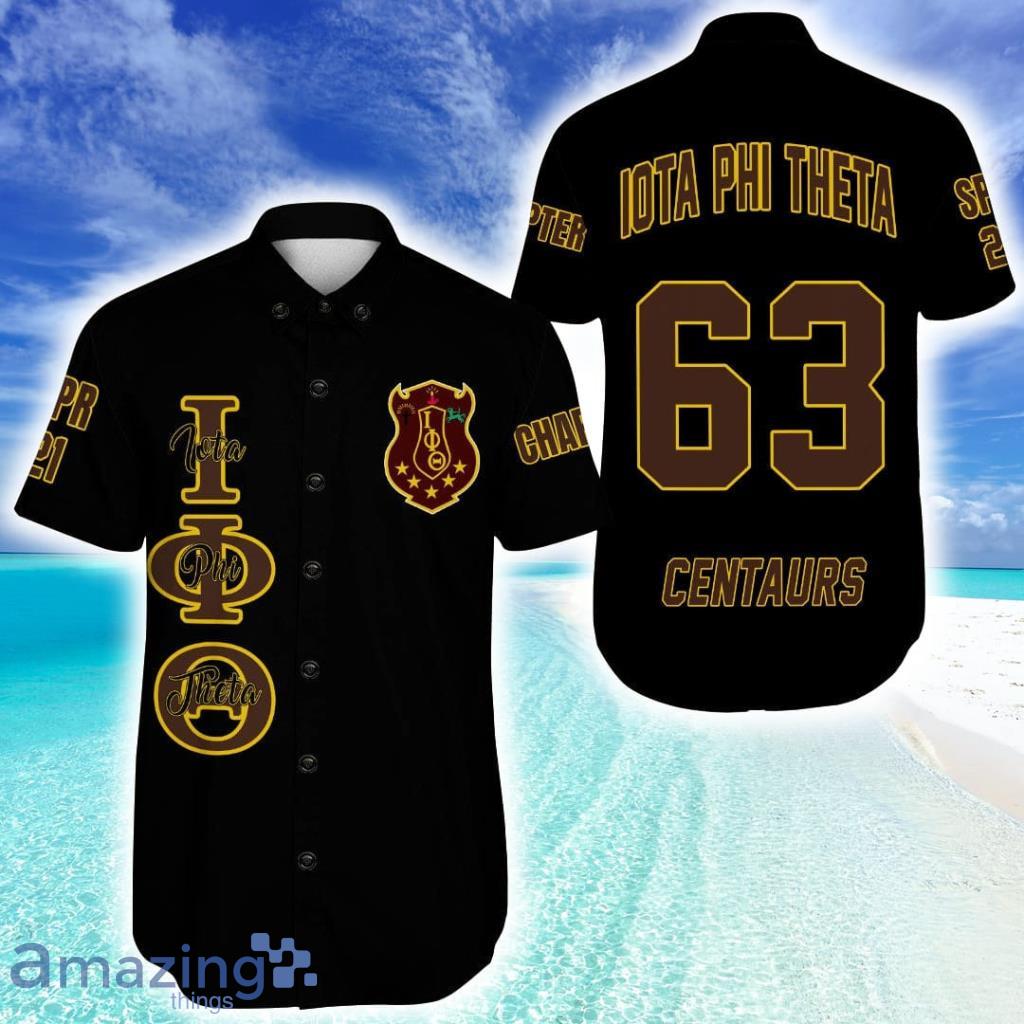 Personalized Iota Phi Theta Black Hawaiian Shirt For Men And Women image Personalized Iota Phi Theta Black Hawaiian Shirt For Men And Women Product Photo 1