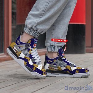Personalized Name Baltimore Ravens Personalized Air Jordan 4 Shoes Trending Men Women Sneakers New Design Product Photo 2