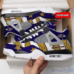 Personalized Name Baltimore Ravens Personalized Air Jordan 4 Shoes Trending Men Women Sneakers New Design Product Photo 3