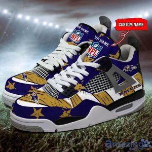 Personalized Name Baltimore Ravens Personalized Air Jordan 4 Shoes Trending Men Women Sneakers New Design Product Photo 4
