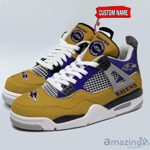 Personalized Name Baltimore Ravens Personalized Air Jordan 4 Shoes Trending Men Women Sneakers Sport Fans Gift Product Photo 1
