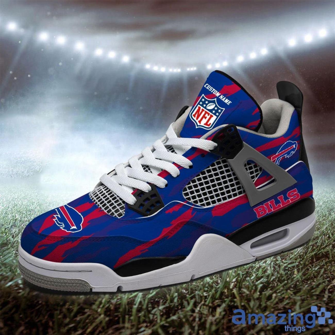 Personalized Name Buffalo Bills Personalized Air Jordan 4 Shoes Trending Men Women Sneakers Men Women Sport Gift image Personalized Name Buffalo Bills Personalized Air Jordan 4 Shoes Trending Men Women Sneakers Men Women Sport Gift Product Photo 2