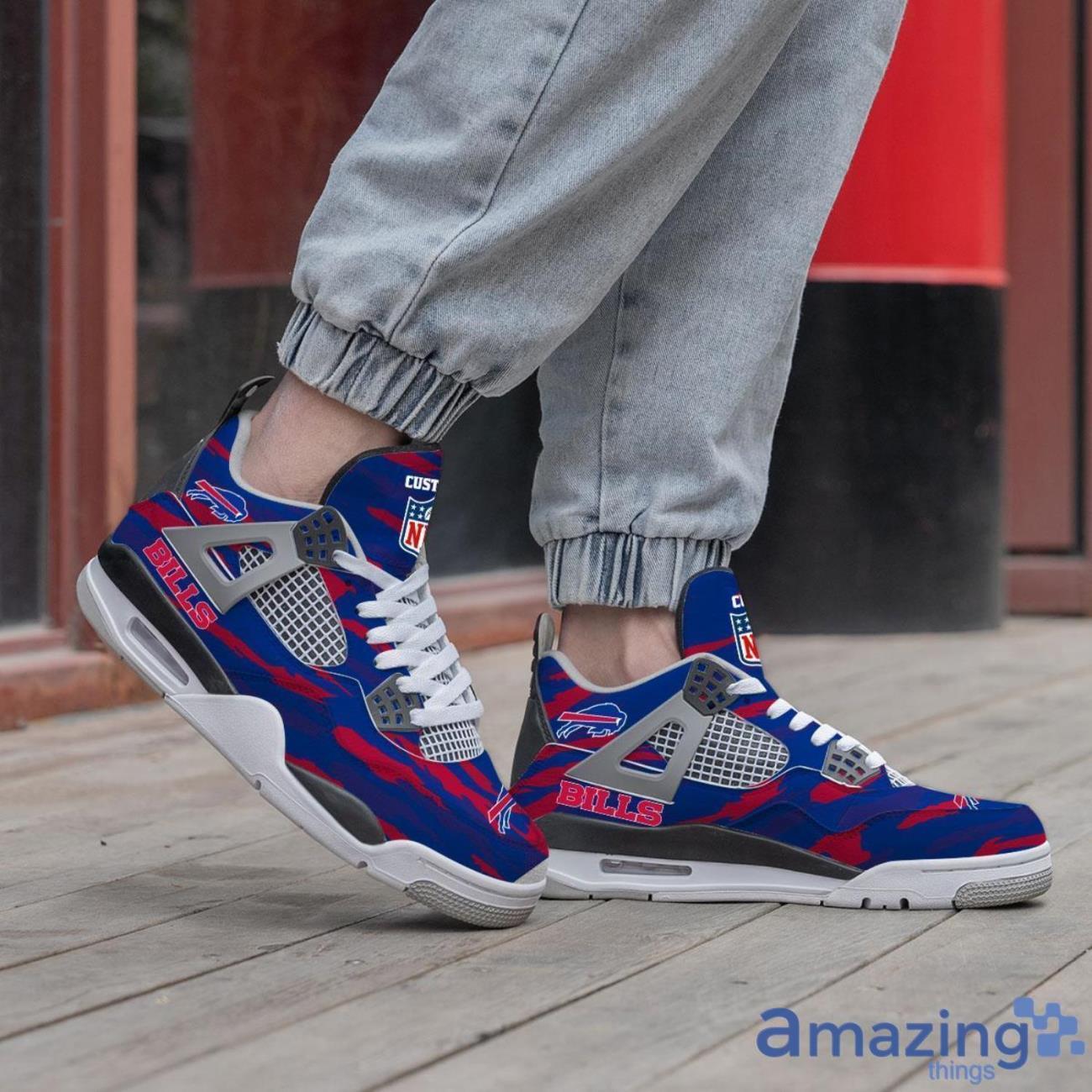 Personalized Name Buffalo Bills Personalized Air Jordan 4 Shoes Trending Men Women Sneakers Men Women Sport Gift image Personalized Name Buffalo Bills Personalized Air Jordan 4 Shoes Trending Men Women Sneakers Men Women Sport Gift Product Photo 3
