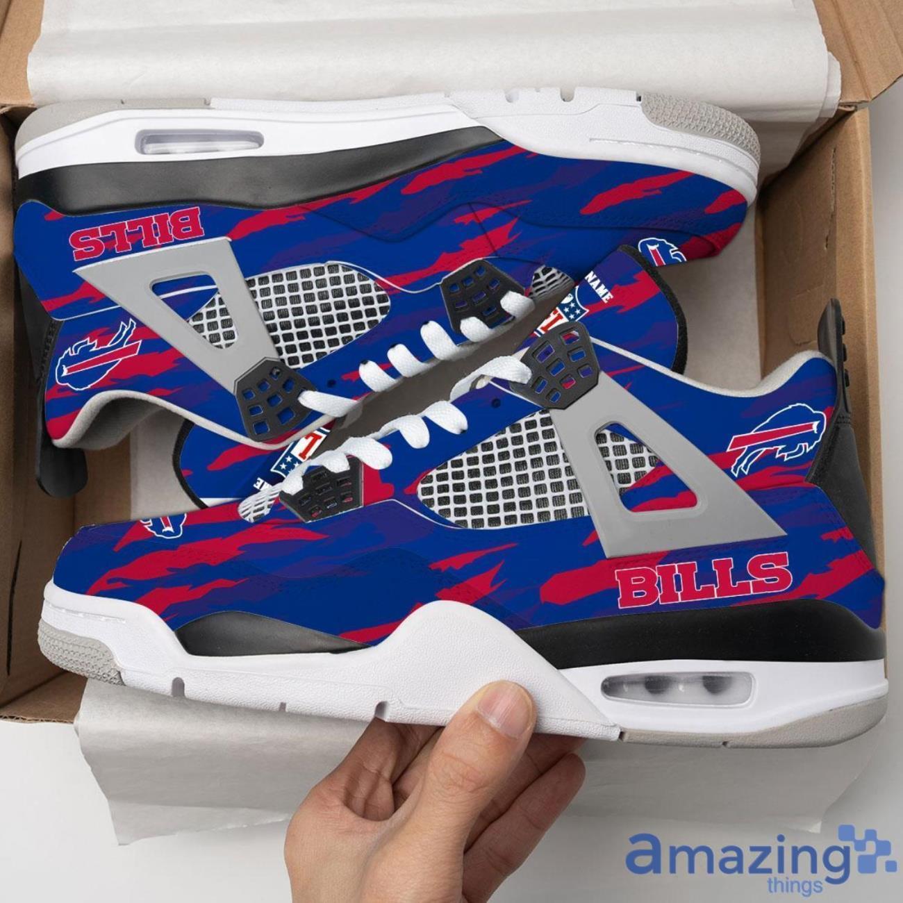 Personalized Name Buffalo Bills Personalized Air Jordan 4 Shoes Trending Men Women Sneakers Men Women Sport Gift image Personalized Name Buffalo Bills Personalized Air Jordan 4 Shoes Trending Men Women Sneakers Men Women Sport Gift Product Photo 1