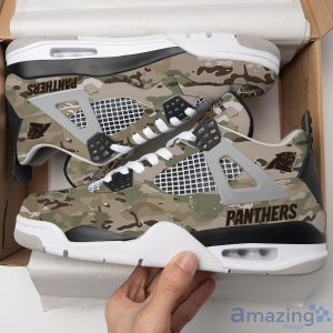 Personalized Name Carolina Panthers Camo Personalized Air Jordan 4 Shoes Trending Men Women Sneakers Special Team Gift Product Photo 1
