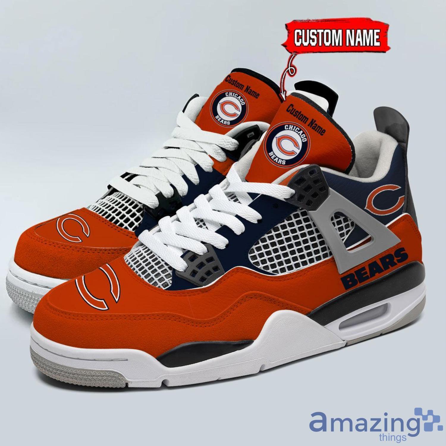 Personalized Name Chicago Bears Personalized Air Jordan 4 Shoes Trending Men Women Sneakers Sport Fans Gift image Personalized Name Chicago Bears Personalized Air Jordan 4 Shoes Trending Men Women Sneakers Sport Fans Gift Product Photo 1