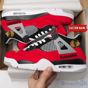 Personalized Name Chicago Blackhawks Personalized Air Jordan 4 Shoes Trending Men Women Sneakers Sport Fans Gift Product Photo 1