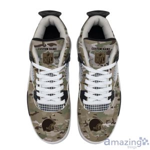 Personalized Name Cleveland Browns Camo Personalized Air Jordan 4 Shoes Trending Men Women Sneakers Special Team Gift Product Photo 4