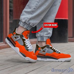 Personalized Name Cleveland Browns Personalized Air Jordan 4 Shoes Trending Men Women Sneakers Sport Fans Gift Product Photo 2