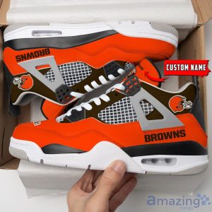 Personalized Name Cleveland Browns Personalized Air Jordan 4 Shoes Trending Men Women Sneakers Sport Fans Gift Product Photo 3