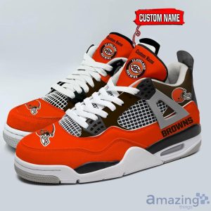 Personalized Name Cleveland Browns Personalized Air Jordan 4 Shoes Trending Men Women Sneakers Sport Fans Gift Product Photo 1