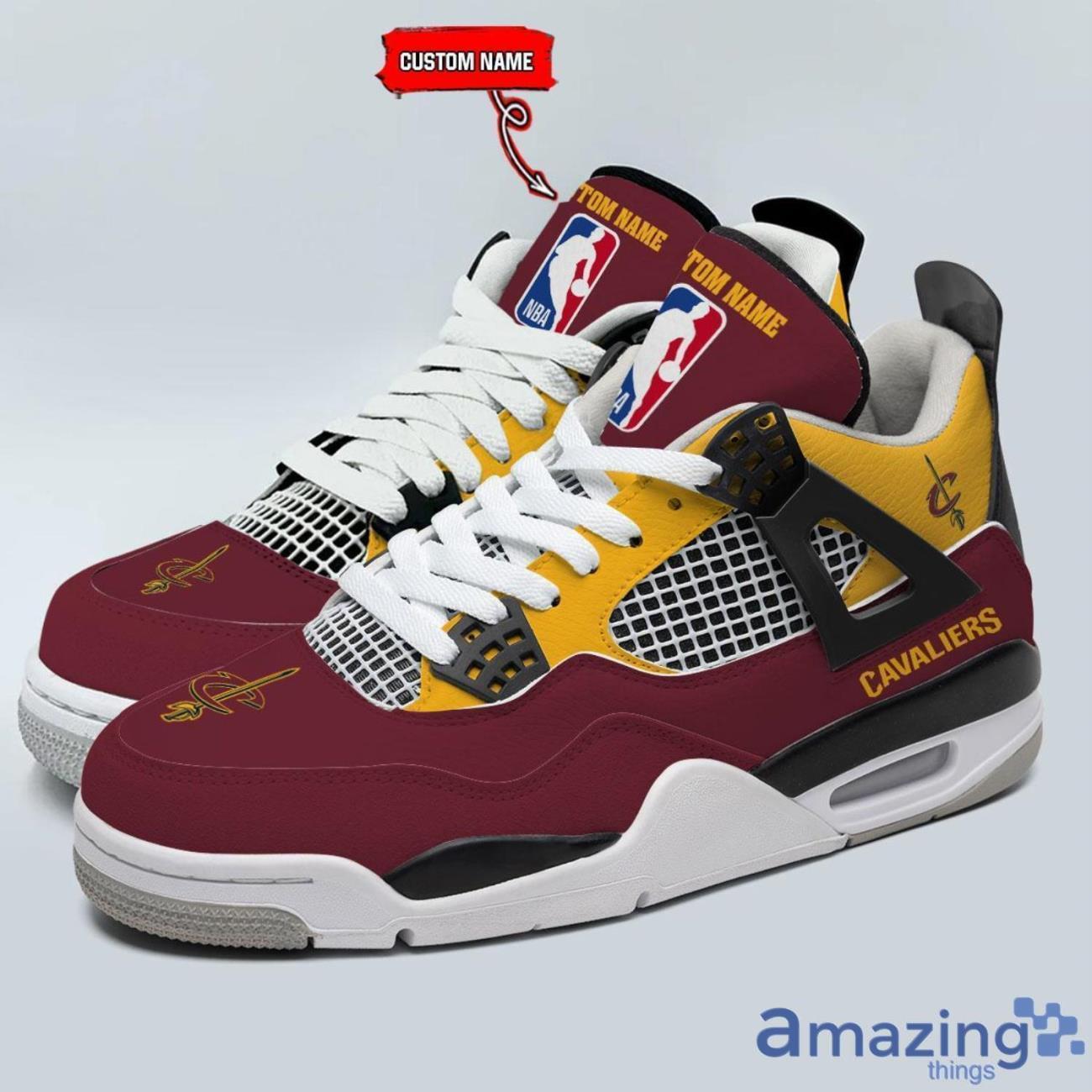 Personalized Name Cleveland Cavaliers Personalized Air Jordan 4 Shoes Trending Men Women Sneakers Sport Fans Gift image Personalized Name Cleveland Cavaliers Personalized Air Jordan 4 Shoes Trending Men Women Sneakers Sport Fans Gift Product Photo 1