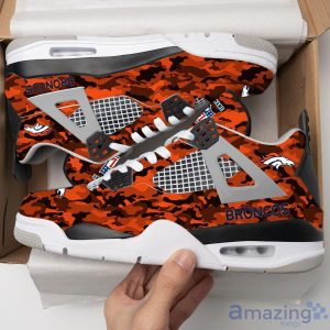 Personalized Name Denver Broncos Camo Personalized Air Jordan 4 Shoes Trending Men Women SneakersLogo Sport Team Shoes Product Photo 4