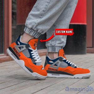 Personalized Name Denver Broncos Personalized Air Jordan 4 Shoes Trending Men Women Sneakers Sport Fans Gift Product Photo 2