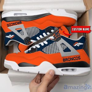 Personalized Name Denver Broncos Personalized Air Jordan 4 Shoes Trending Men Women Sneakers Sport Fans Gift Product Photo 3