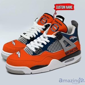 Personalized Name Denver Broncos Personalized Air Jordan 4 Shoes Trending Men Women Sneakers Sport Fans Gift Product Photo 1