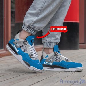 Personalized Name Detroit Lions Personalized Air Jordan 4 Shoes Trending Men Women Sneakers Sport Fans Gift Product Photo 2