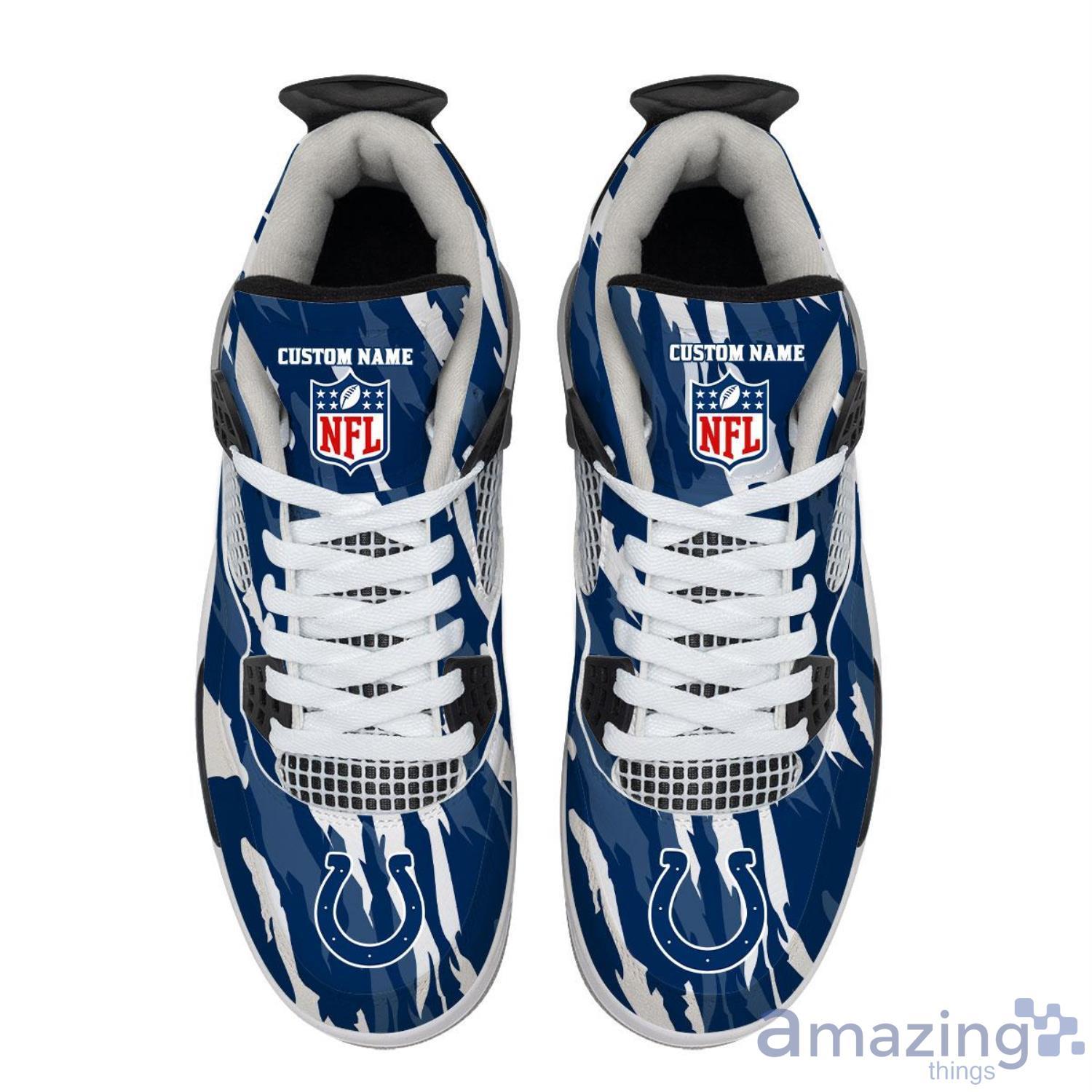 Personalized Name Indianapolis Colts Personalized Air Jordan 4 Shoes Trending Men Women Sneakers Men Women Sport Gift image Personalized Name Indianapolis Colts Personalized Air Jordan 4 Shoes Trending Men Women Sneakers Men Women Sport Gift Product Photo 4