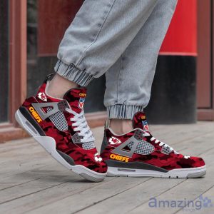 Personalized Name Kansas City Chiefs Camo Personalized Air Jordan 4 Shoes Trending Men Women SneakersLogo Sport Team Shoes Product Photo 2