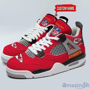 Personalized Name Kansas City Chiefs Personalized Air Jordan 4 Shoes Trending Men Women Sneakers Trending Shoes Product Photo 2