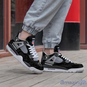 Personalized Name Las Vegas Raiders Camo Personalized Air Jordan 4 Shoes Trending Men Women SneakersLogo Sport Team Shoes Product Photo 2