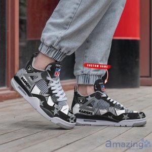 Personalized Name Las Vegas Raiders Personalized Air Jordan 4 Shoes Trending Men Women Sneakers New Design Product Photo 2