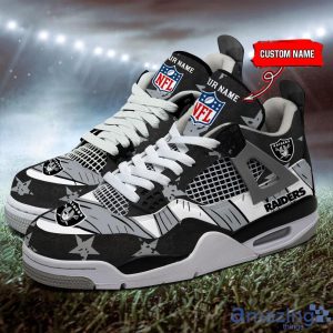 Personalized Name Las Vegas Raiders Personalized Air Jordan 4 Shoes Trending Men Women Sneakers New Design Product Photo 4