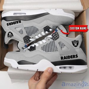Personalized Name Las Vegas Raiders Personalized Air Jordan 4 Shoes Trending Men Women Sneakers Unique Gift For Fans Product Photo 3