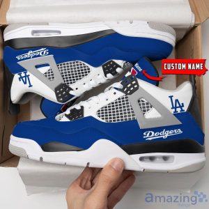 Personalized Name Los Angeles Dodgers Personalized Air Jordan 4 Shoes Trending Men Women Sneakers Sport Fans Gift Product Photo 4
