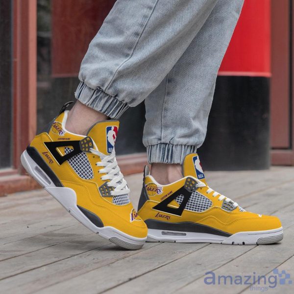 Personalized Name Los Angeles Lakers Personalized Air Jordan 4 Shoes Trending Men Women Sneakers Trending Shoes Product Photo 2