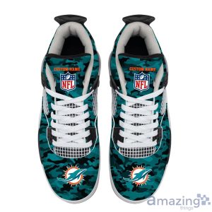 Personalized Name Miami Dolphins Camo Personalized Air Jordan 4 Shoes Trending Men Women SneakersLogo Sport Team Shoes Product Photo 3