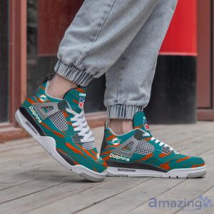 Personalized Name Miami Dolphins Personalized Air Jordan 4 Shoes Trending Men Women Sneakers Men Women Sport Gift Product Photo 3