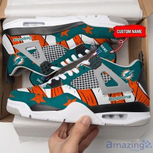 Personalized Name Miami Dolphins Personalized Air Jordan 4 Shoes Trending Men Women Sneakers New Design Product Photo 3