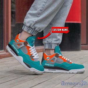 Personalized Name Miami Dolphins Personalized Air Jordan 4 Shoes Trending Men Women Sneakers Sport Fans Gift image Personalized Name Miami Dolphins Personalized Air Jordan 4 Shoes Trending Men Women Sneakers Sport Fans Gift Product Photo 2
