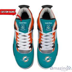Personalized Name Miami Dolphins Personalized Air Jordan 4 Shoes Trending Men Women Sneakers Sport Fans Gift image Personalized Name Miami Dolphins Personalized Air Jordan 4 Shoes Trending Men Women Sneakers Sport Fans Gift Product Photo 4