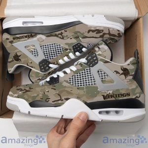 Personalized Name Minnesota Vikings Camo Personalized Air Jordan 4 Shoes Trending Men Women Sneakers Special Team Gift Product Photo 1