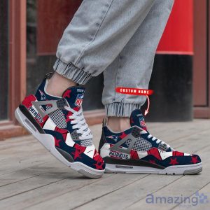 Personalized Name New England Patriots Personalized Air Jordan 4 Shoes Trending Men Women Sneakers New Design Product Photo 2