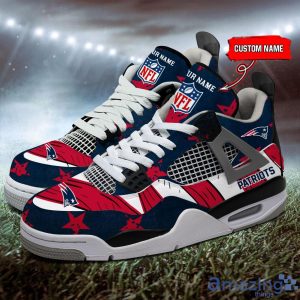Personalized Name New England Patriots Personalized Air Jordan 4 Shoes Trending Men Women Sneakers New Design Product Photo 1