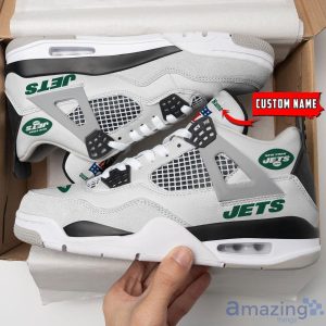 Personalized Name New York Jets Personalized Air Jordan 4 Shoes Trending Men Women Sneakers Unique Gift For Fans Product Photo 3