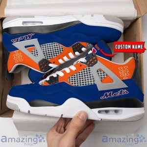 Personalized Name New York Mets Personalized Air Jordan 4 Shoes Trending Men Women Sneakers Sport Fans Gift Product Photo 1