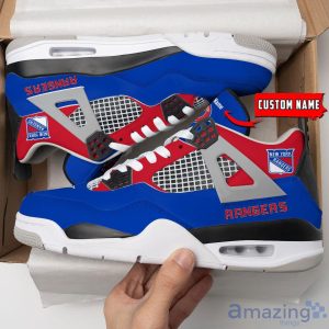 Personalized Name New York Rangers Personalized Air Jordan 4 Shoes Trending Men Women Sneakers Sport Fans Gift Product Photo 1