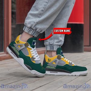 Personalized Name Oakland Athletics Personalized Air Jordan 4 Shoes Trending Men Women Sneakers Sport Fans Gift Product Photo 2